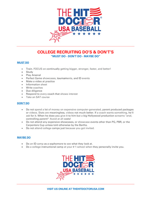 College Recruiting Dos and Donts
